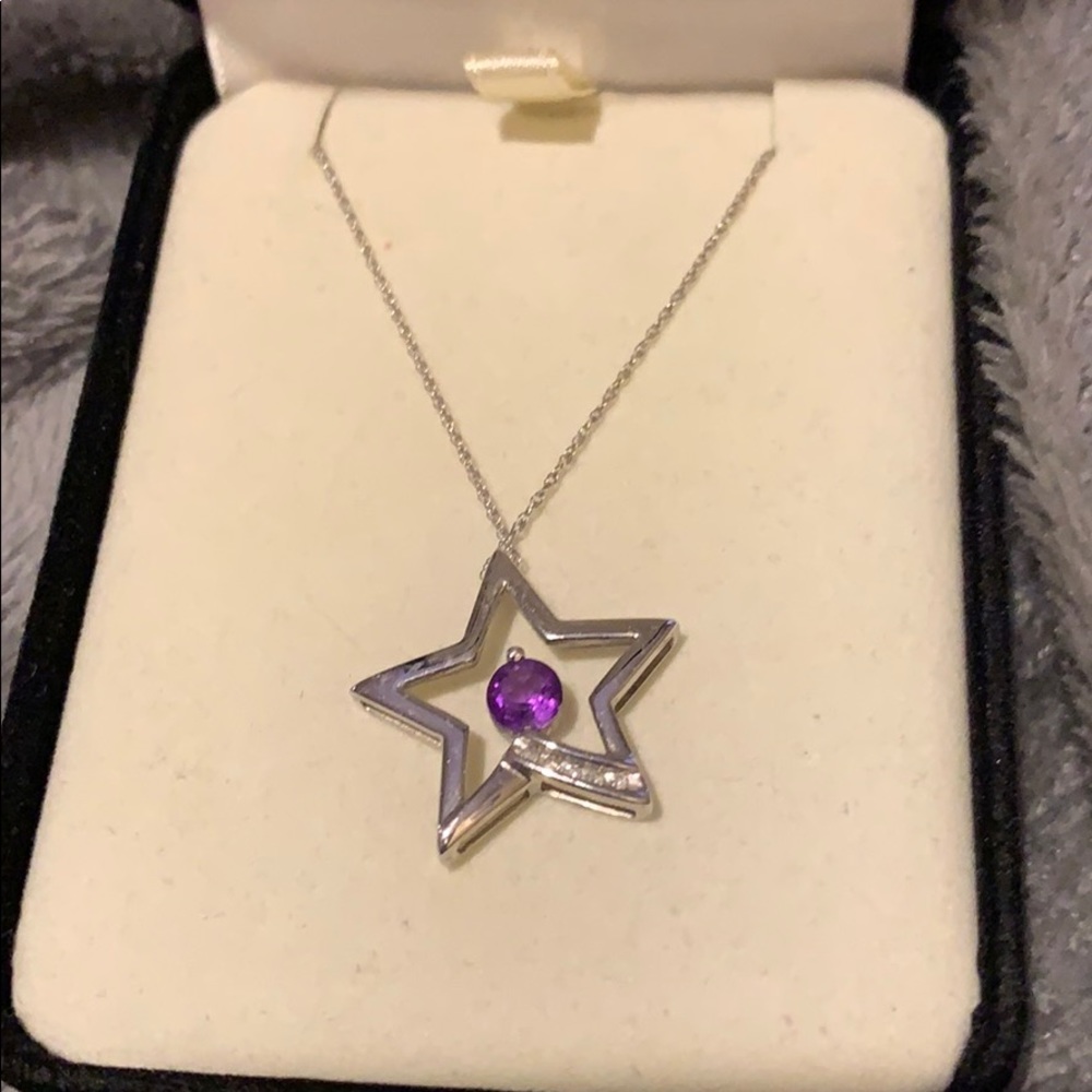 10k star and amethyst necklace